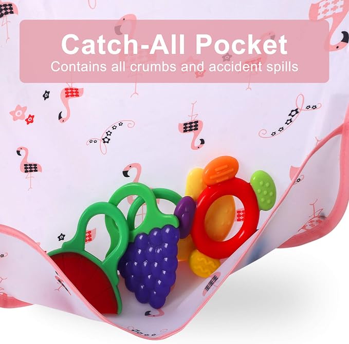 Accmor 4 Pack Long Sleeve Bibs, Baby Smock Waterproof Full Sleeved Bib - Image 4