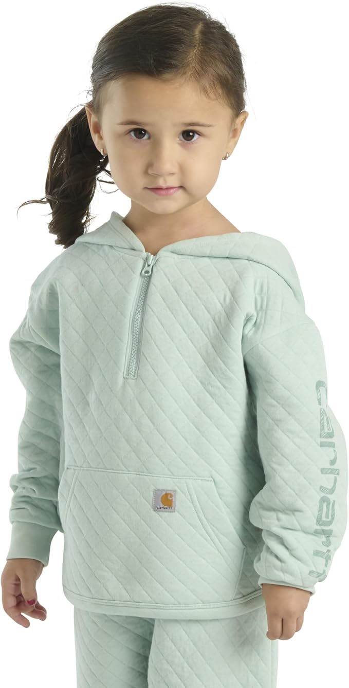 Carhartt girls Long-sleeve Half-zip Hooded Sweatshirt - Image 3
