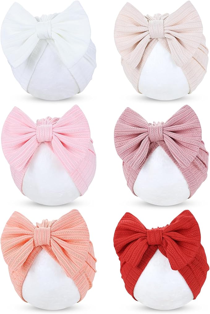 Cinaci 6 Pack Nursery Hospital Caps Bonnets Beanies Headwraps Turban Hats by Cinaci