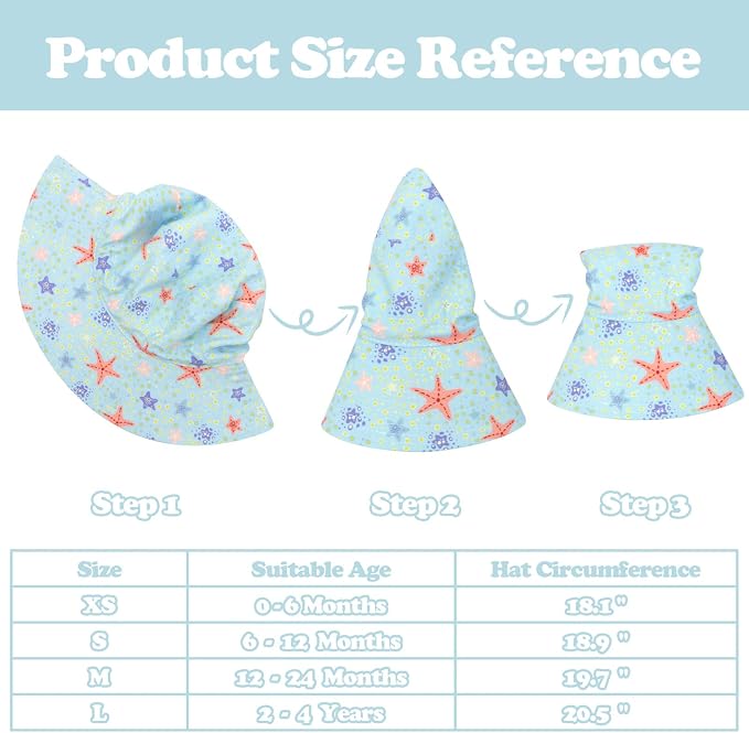 Sarfel Baby Sun Hat Summer Baby Boy Hats UPF 50+ Sun Protection Toddler Hat - Image 6