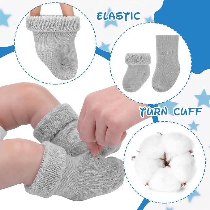 Twistover 10 Pairs Preemie Cotton Turn Cuff Socks - Image 6