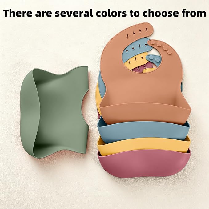 Set of 3 Silicone Bibs for Babies Toddler, Soft Adjustable Bibs for Baby Girl - Image 11