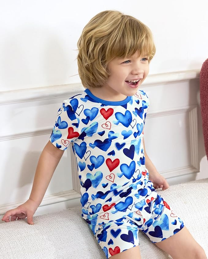 babee Reshinee Bamboo Viscose Toddler Boys Pajamas Set, Short Sleeve Kids - Image 3