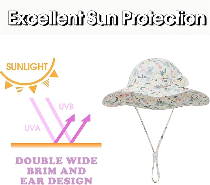 Baby Toddler Sun Protection Bucket Hat Infant Beach Summer Hats - Image 5