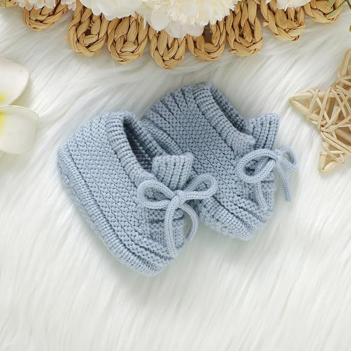 Neiwech Baby Booties Newborn Cozy Soft Warm Knitted Crib Shoes - Image 5