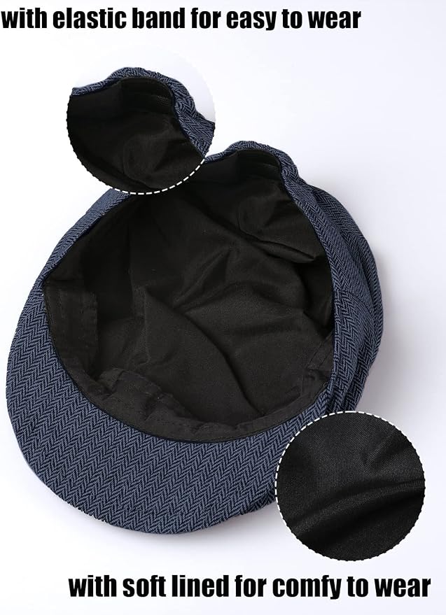 A&J DESIGN Baby Boys Newsboy Cap Toddler Kids Tweed Vintage Flat Hat - Image 4