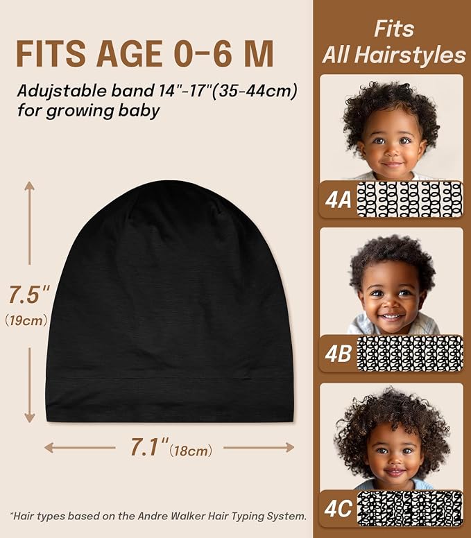 Fittia Baby Bonnet for 0-6 Months, Silky Satin Bonnet for Sleeping, Smooth for - Image 3
