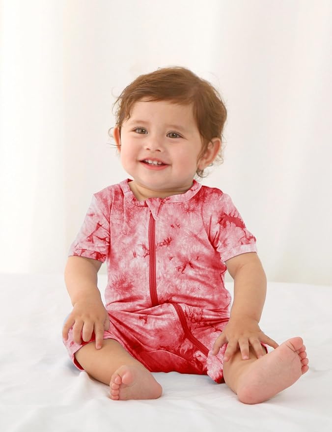 Jimonda Baby Bamboo Viscose Tie Dye Rompers Girl/Boys 3pc Pjs | Premium Soft - Image 3