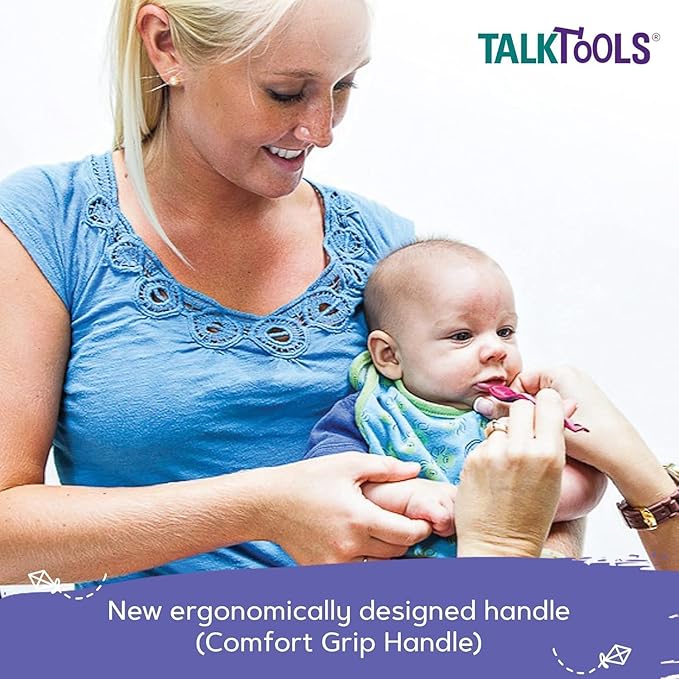 TalkTools Smooth Magenta Spoons | Silicone Self-Feeding Utensils Set for Kid and Toddler | Encourages Lip Closure | Oral Awareness | Normalize Food Texture Acceptance (Smooth, 6 Pack)