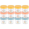 EVLAs Baby Food Containers 12-Pack - 4 oz Glass Jars with Lids - BPA-Free, Microwave, Freezer, and Dishwasher Safe Glass Baby Food Jars or Toddler Snack Containers for Kids Purees or Breastmilk