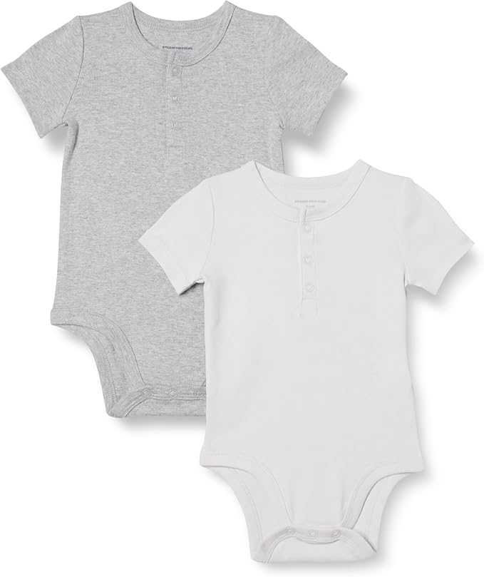 Amazon Essentials Unisex Babies' Short Sleeve Henley Bodysuit by AmazonEssentials