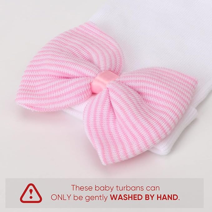 Newborn Baby Girl Hats with Bow No Scratch Cotton Toddler Infant Hat Beanie - Image 7