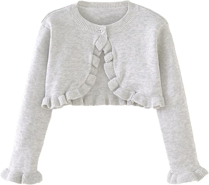 Toddler Girls Cardigan Sweater Bolero Shrug Baby Kids Long Sleeve Cropped Dress by Miccina