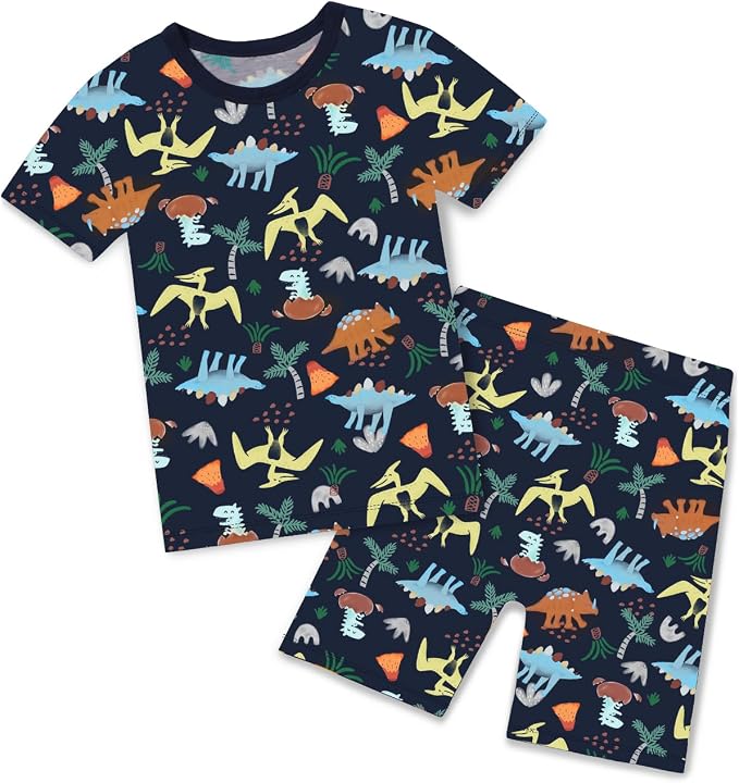 babee Reshinee Bamboo Viscose Toddler Boys Pajamas Set, Short Sleeve Kids by babeeReshinee