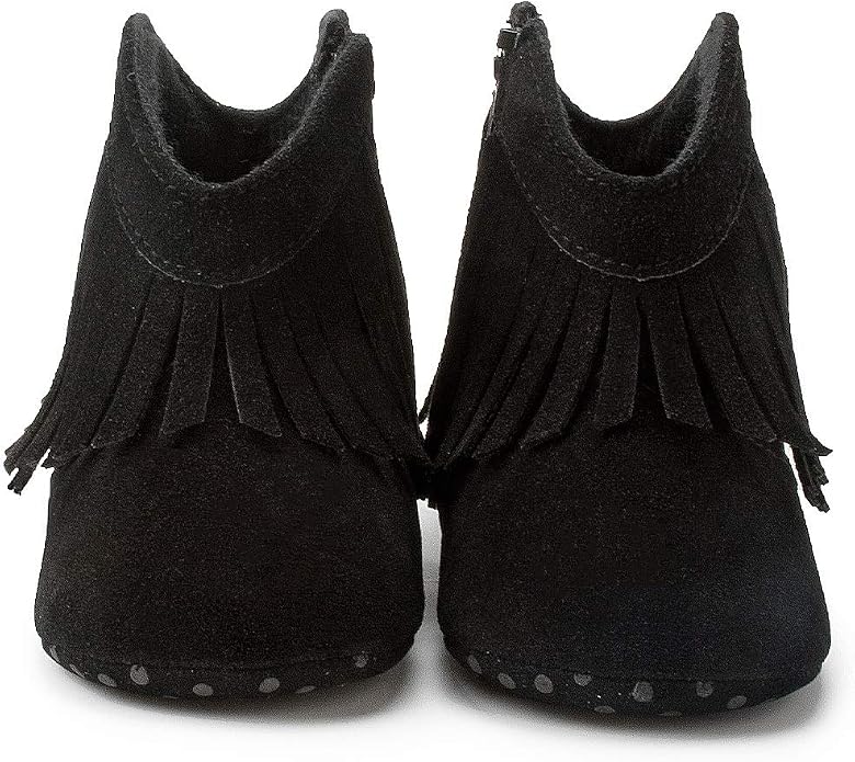 Meckior Baby Girls Cowboy Tassel Boots Side Zipper Moccasins Soft Bottom - Image 5