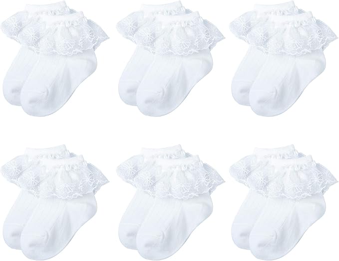 6 Pairs Baby Girls Socks by VINIKNIKA