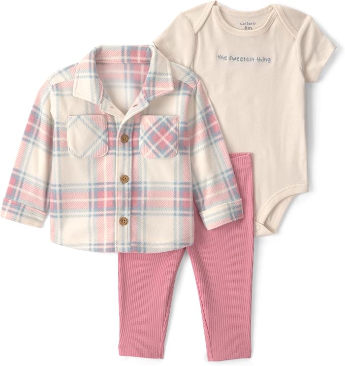 Carter's Baby Girls' 3-piece Bodysuit Pant Sets by Carters