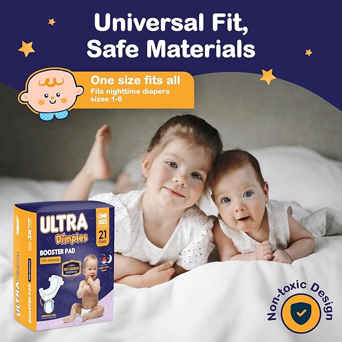 Inspire Ultra Dimples Diaper Booster Pads, One Size Fits All, 42 Count, Unisex-Babies