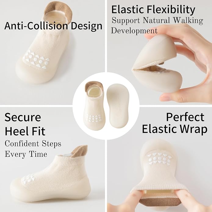 Baby Sock Shoes Toddler Walking Shoes Infant Slippers | Soft Rubber Sole - Image 5