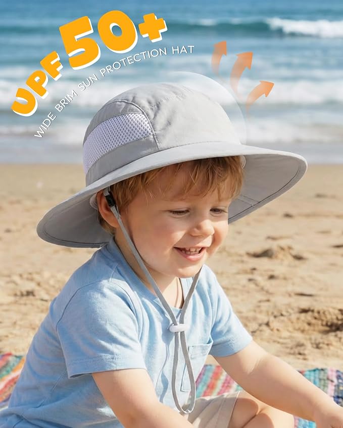 HONGTEYA 2 Pack Baby Sun Hat Infant Toddler Boys Girls Sun Protection Bucket - Image 2