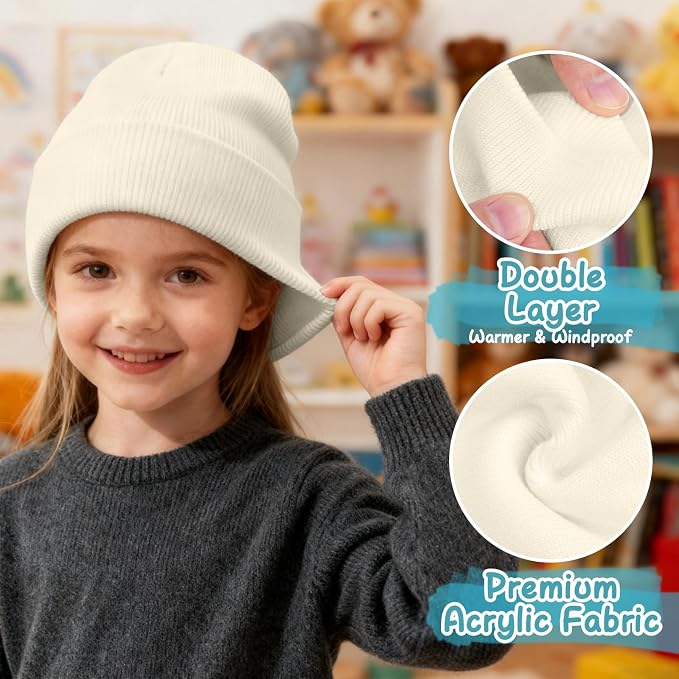 ZOORON Toddler Beanie Baby Kids Beanies Warm Winter Hat Knit Skull Cap - Image 3