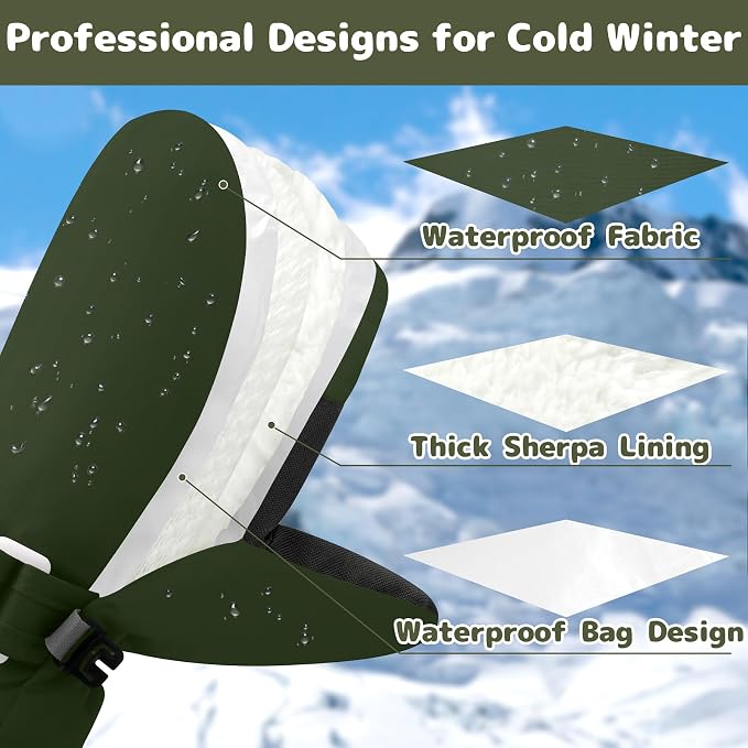 Olreco Baby Toddler Mittens Waterproof Infant Baby Winter Mittens Toddler Snow - Image 3