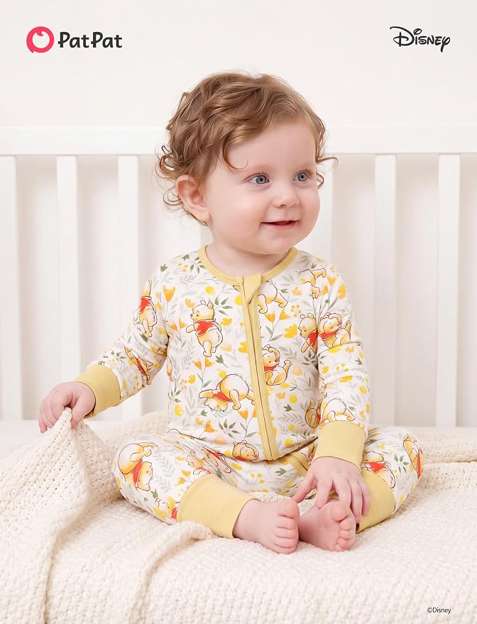 Disney Baby Viscose Made from Bamboo 2-Way Zipper Footie Outfit NB to Inf - Image 2