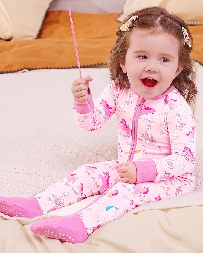 babee Reshinee Viscose Derived from Bamboo Baby Footie Pajamas Convertible - Image 6
