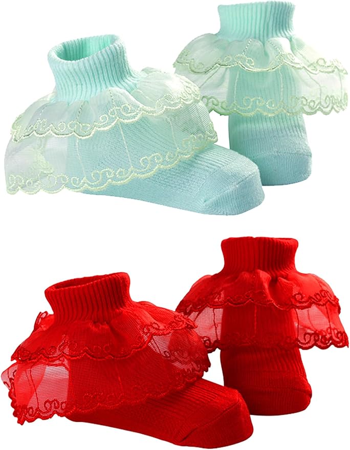 PrinceSasa Little Baby Girl Princess Lace Ruffles Socks Set - Image 4