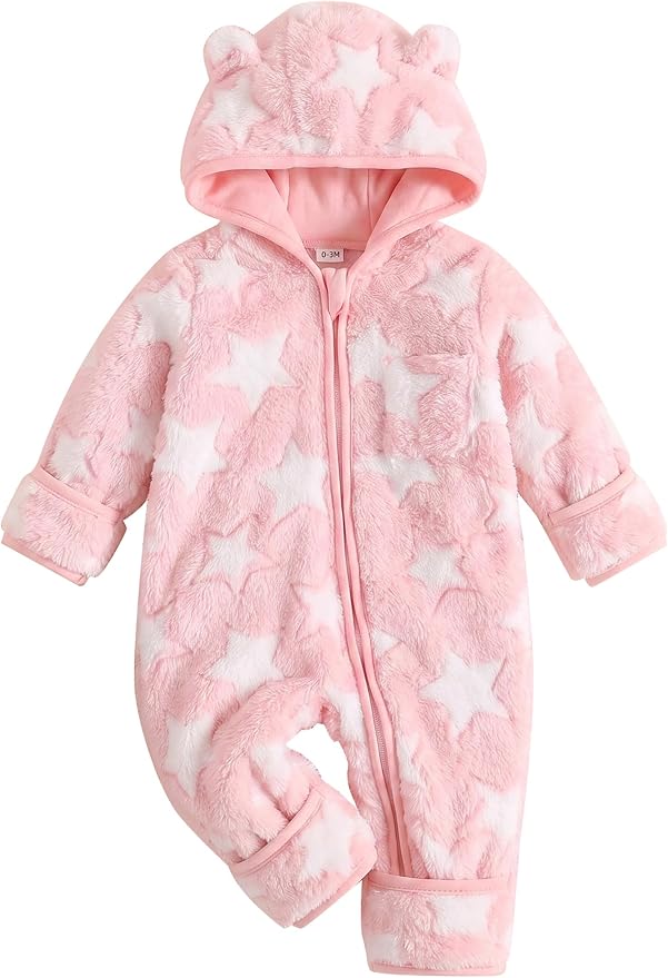 Jecson Baby Snowsuit Newborn Bear Hooded Fleece Outfit Baby Clothes 0M-12M by WarmthLoveinStitches