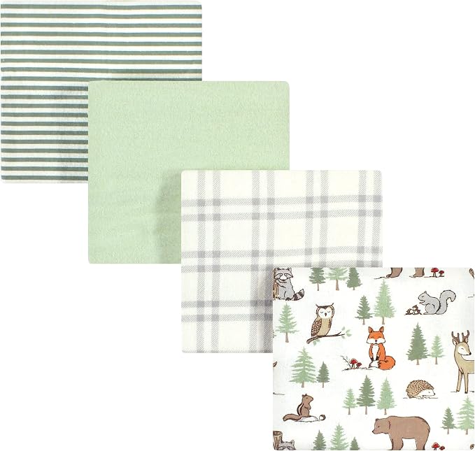 Hudson Baby Unisex Baby Cotton Flannel Receiving Blankets, Forest Animals by HudsonBaby
