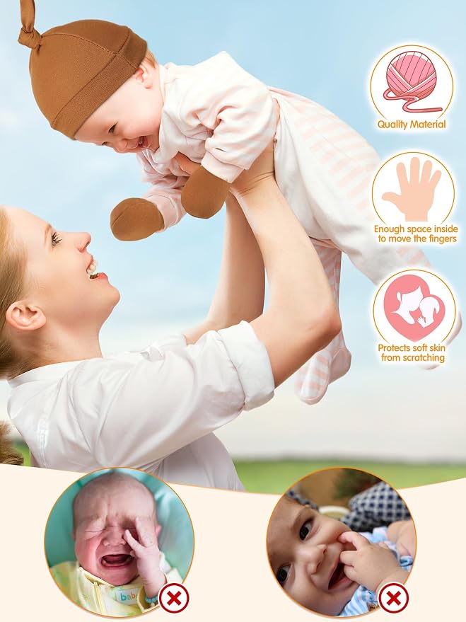 Geyoga 12 Pcs Baby Hat | Newborn Hats Mittens - Image 2