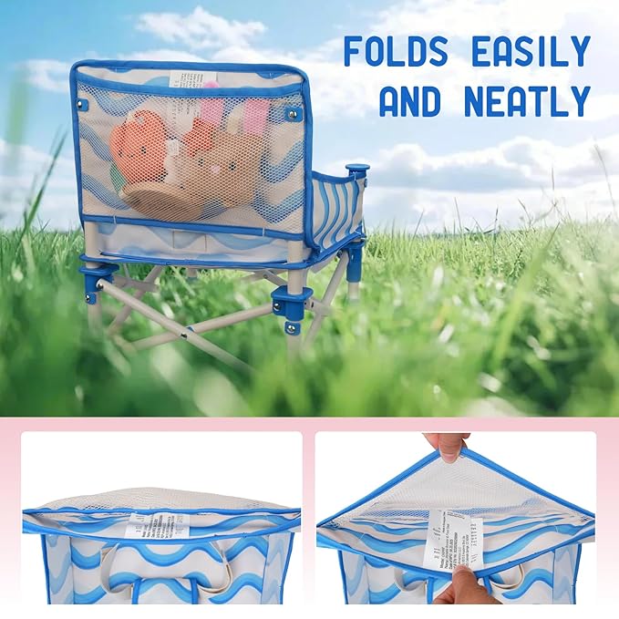 Tiny Marvels Portable 3-in-1 Baby Chair, Cozy Booster Seat, Baby Seat with Tray, Compact Foldable, Toddler Chair with Child Safety Belt Carry Bag, Perfect for Travel (Big Waive)