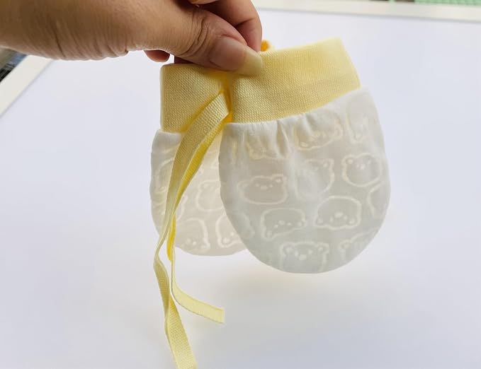 Cute Boys Girls Cotton No Scratch Gloves Drawstring Adjustable Mittens - Image 3