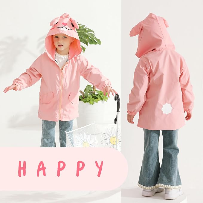 YOUNGER TREE Toddler Baby Boy Girl Duck Raincoat Cute Cartoon Hoodie Zipper - Image 2