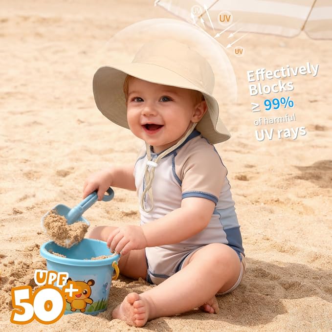 Baby Toddler Sun Hat, Boys Girls Adjustable Bucket Hat - Image 2