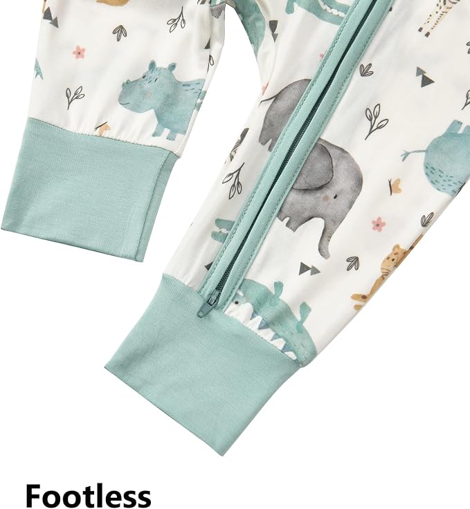 Aablexema Baby Short Sleeve Footless Pjs Zipper Romper 3-Pack | Soft Breathable - Image 6