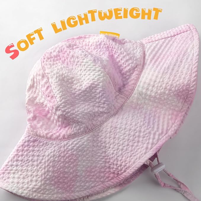 HONGTEYA Baby Sun Hat Wide Brim Adjustable Toddler Beach Bucket Hat | Soft - Image 5