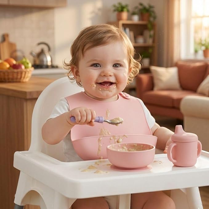PandaEar Silicone Baby Bibs, 4 Pack Waterproof Feeding Bibs - Image 2
