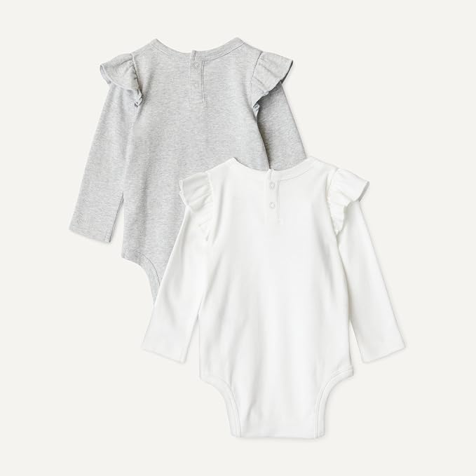 Amazon Essentials Baby Girls' Long-Sleeved Ruffle Bodysuits - Image 5