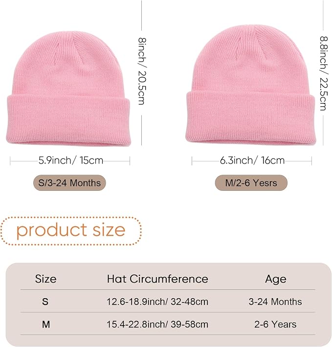 DRESHOW BQUBO 3 Pack Baby Beanies Toddler Kids Winter Hats Soft Knit Hat - Image 7