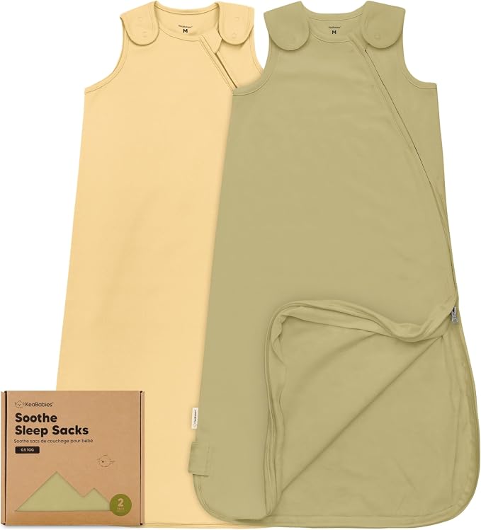 2-Pack Organic Baby Sleep Sacks, 100% Cotton 0.5TOG by KeaBabies