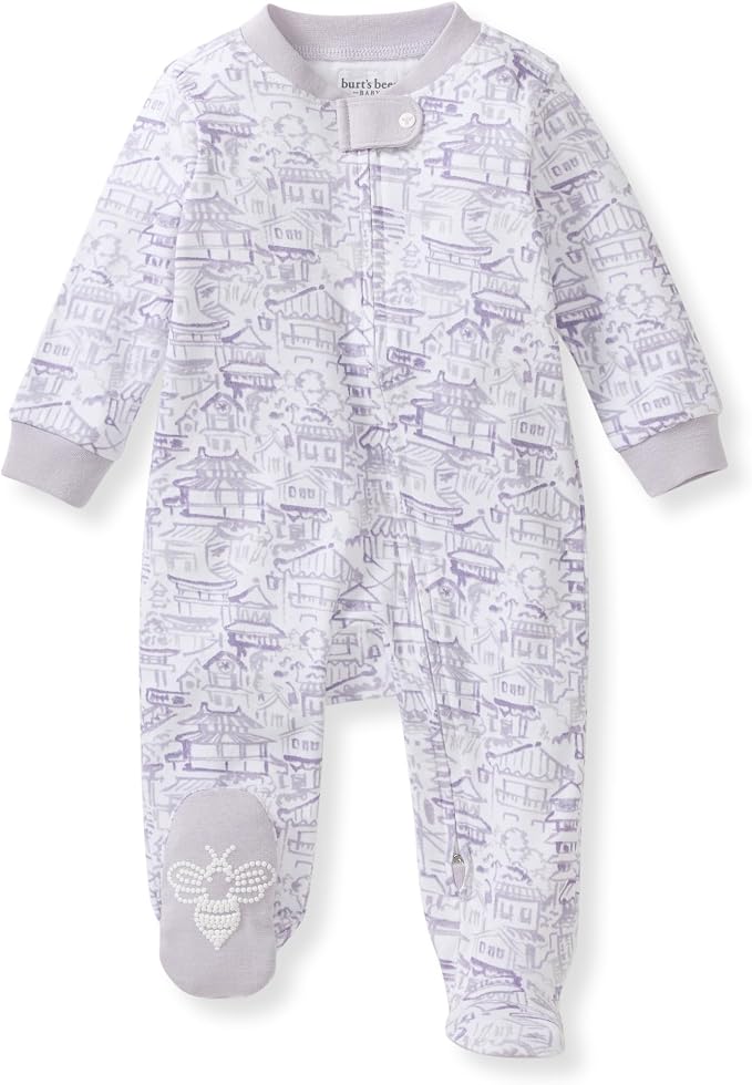 Burt's Bees Baby Girls' Organic Cotton, Sleep and Play Footed Pajamas | Easy by BurtsBeesBaby