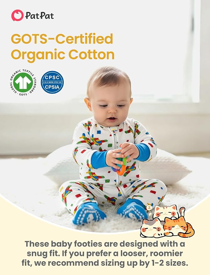 PATPAT Organic Cotton Baby Footie Pajamas - Image 2