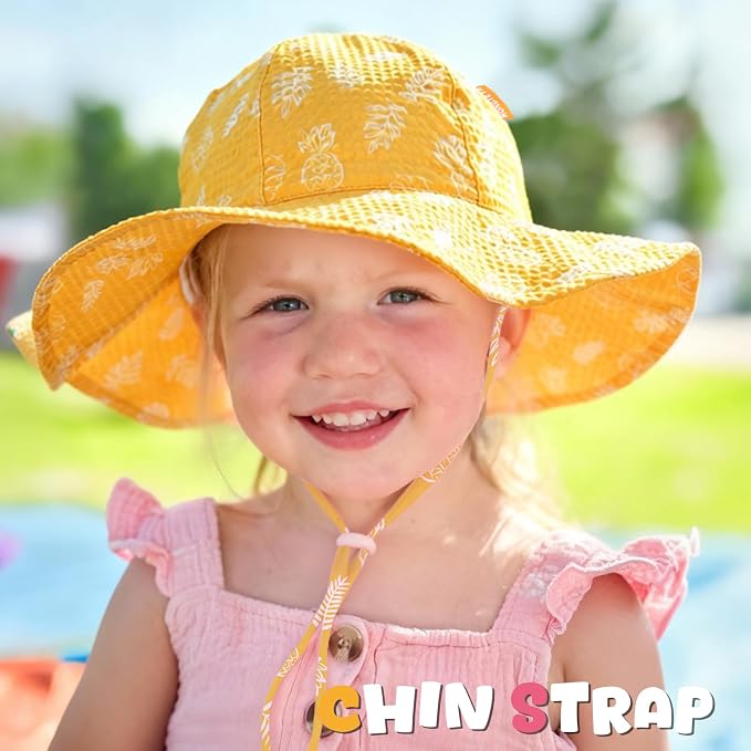 HONGTEYA Baby Sun Hat Wide Brim Adjustable Toddler Beach Bucket Hat | Soft - Image 4