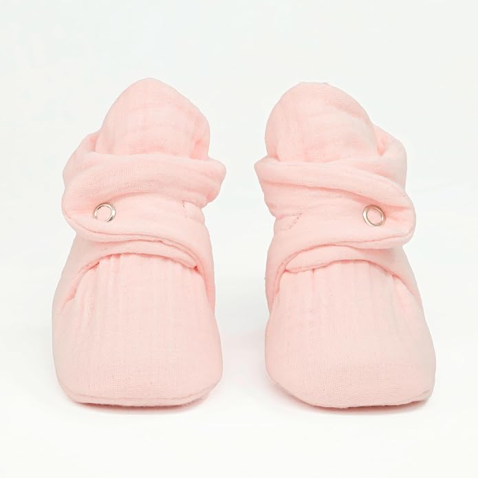 Ella Bonna Baby Booties Organic Cotton Muslin Newborn Baby Slippers Baby Boy - Image 5