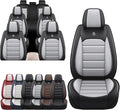 JOJ Car Seat Cover Fit for Toyota Highlander 2001-2025,7 Seat Car Seat Cover,No-Slip Waterproof Breathable Faux Leather Automotive Seat Covers Auto Interior Covers,Full Set,Black Gray