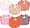 Baby Muslin Bibs,6 Pcs Drool Bandana Bibs for Baby Girl Drooling and Teething,Soft and Absorbent Cotton for Newborn