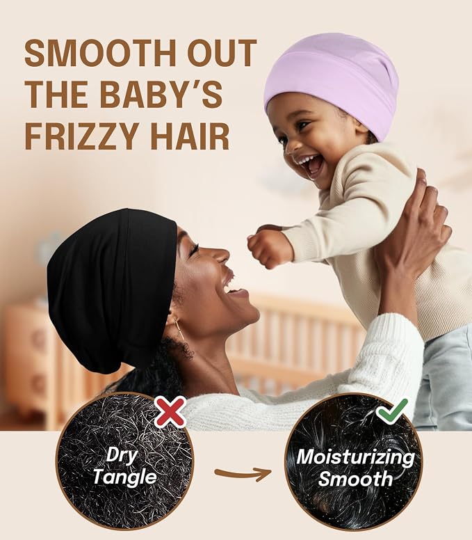 Fittia Baby Bonnet for 0-6 Months, Silky Satin Bonnet for Sleeping, Smooth for - Image 2