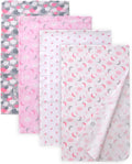 Cotton Flannel Receiving Blankets 4 Pcs, Baby Swaddle Blankets, Infant Flannel by Unknown